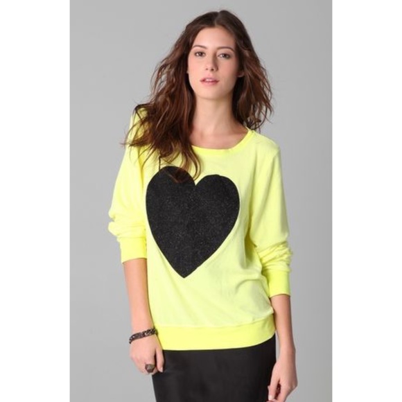 Wildfox Tops - Wildfox Yellow Heart Sweatshirt